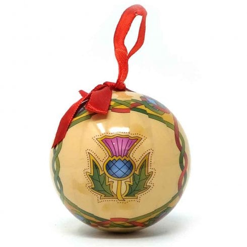Islandcraft Scottish Thistle Christmas Bauble in Gift Box