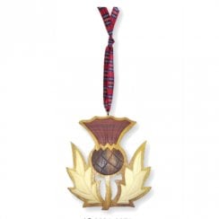 Scottish Thistle Wooden Hanging Decoration