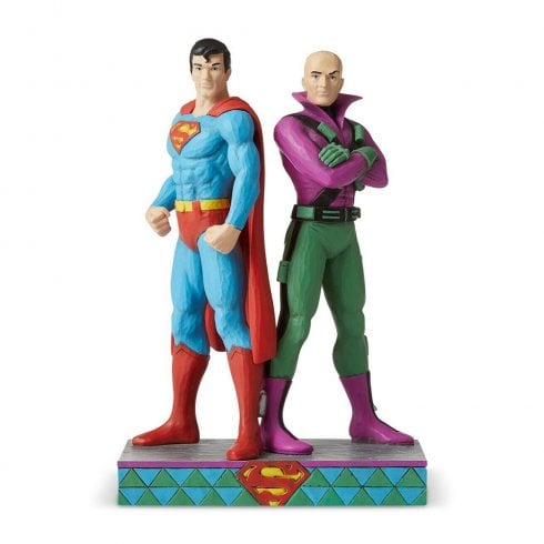 Jim Shore DC Comics Superman and Lex Luthor Figurine (Slight Damage)