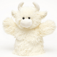 Highland Coo Hand Puppet - Cream
