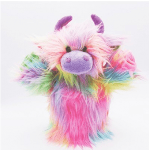 Jomanda Highland Coo Hand Puppet - Rainbow