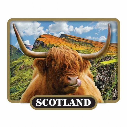 Lang Syne Publishers Ltd Wooden Layered Highland Cow Magnet