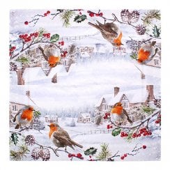Christmas Robins Paper Napkins