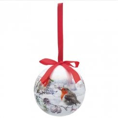Christmas Robins Set of 6 Baubles