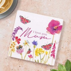 Floral I love You Mum Coaster