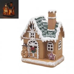 Gingerbread LED House With Green Roof