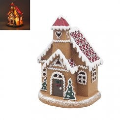 Gingerbread LED House with Xmas Trees