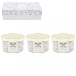 Hearts Design Candle Set of 3 - Thank You Purple