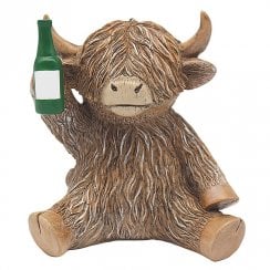 Highland Cow Beer Cheers Ornament
