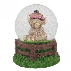 Highland Cow Tartan Cap Water Globe