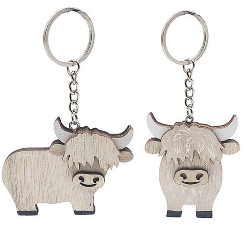 Lesser & Pavey Highland Cow Wooden Keyring