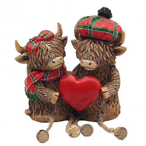 Lesser & Pavey Highland Cows Tartan Loving Couple