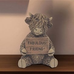 Hughie Highland Cow Fabulous Friend Ornament