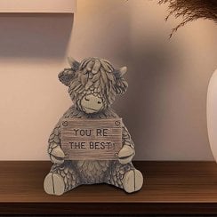 Hughie Highland Cow Ornament - 'You're the Best' 