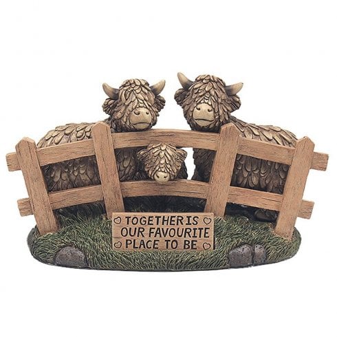 Lesser & Pavey Hughie Highland Cows Together Ornament