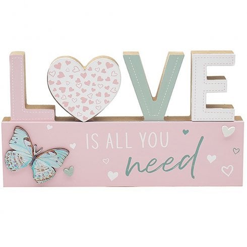 Lesser & Pavey Pink Love Table Plaque
