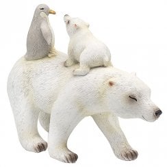 Polar Bear, Baby & Penguin Figurine