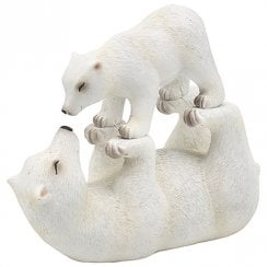 Polar Bear With Baby On Top Figurine