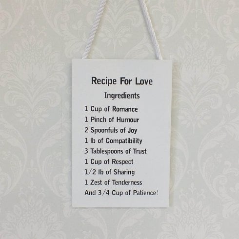 Lesser & Pavey Recipe for Love Plaque