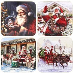 Santa Coasters in 4 Different Designs