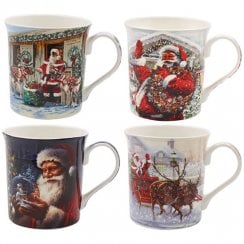 Santa Mugs in 4 Different Designs