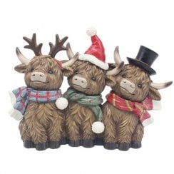 Set of 3 Highland Cows Figurine