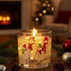 Snowmen LED Gel Candle