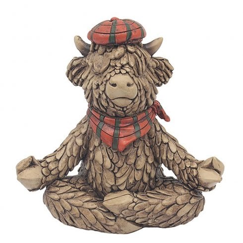Lesser & Pavey Tartan Yoga Hughie Highland Cow Ornament