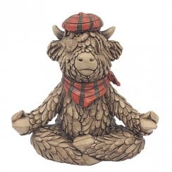 Tartan Yoga Hughie Highland Cow Ornament