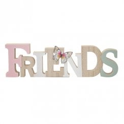 Wooden Friends Plaque with Butterfly