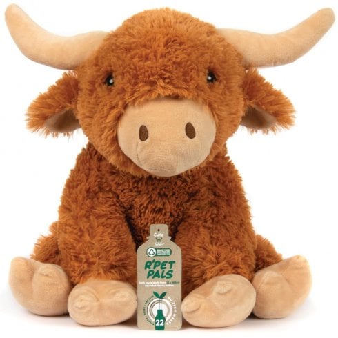 Lesser & Pavey XL Rpet Pals Hughie Highland Cow Soft Toy - Sitting