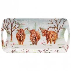 Xmas Highland Cow Medium Snack Tray