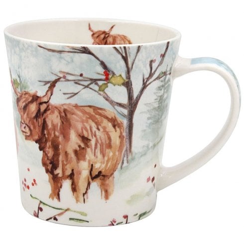 Lesser & Pavey Xmas Highland Cow Mug