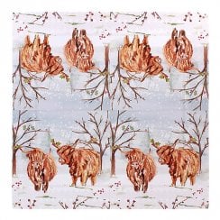 Xmas Highland Cow Paper Napkins