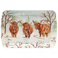 Xmas Highland Cow Small Snack Tray