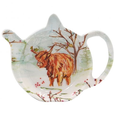 Lesser & Pavey Xmas Highland Cow Teabag Tidy