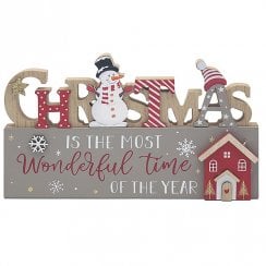Xmas Snowman Standing Plaque