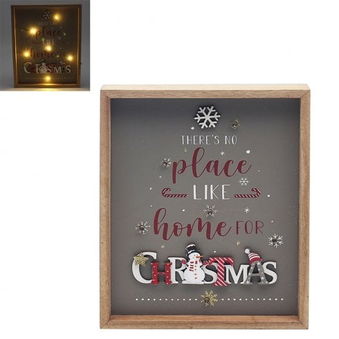 Lesser & Pavey Xmas Wooden Framed Plaque With LED Lights