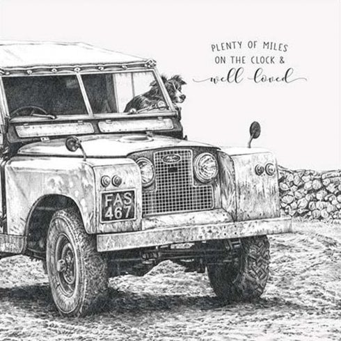 Pigment Life In Pencil Birthday Card - Jeep Plenty Of Miles