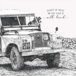 Life In Pencil Birthday Card - Jeep Plenty Of Miles