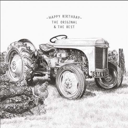 Pigment Life In Pencil Birthday Card - Tractor Original And The Best 