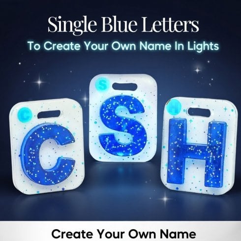 Mulberry Studios Light Up Your Name - Single Blue Letters