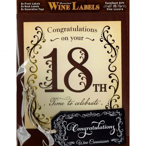 Mulberry Studios Personalised Wine Label - 18th