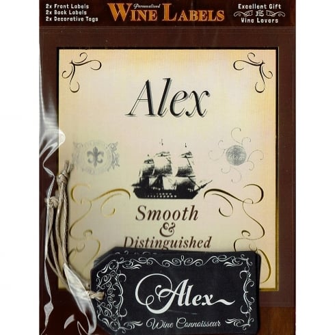 Mulberry Studios Personalised Wine Label Alex