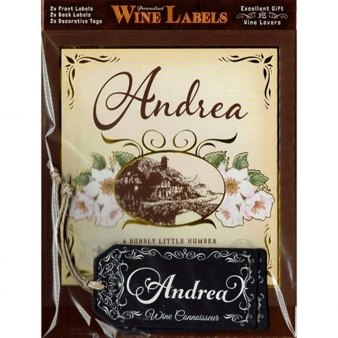 Mulberry Studios Personalised Wine Label Andrea