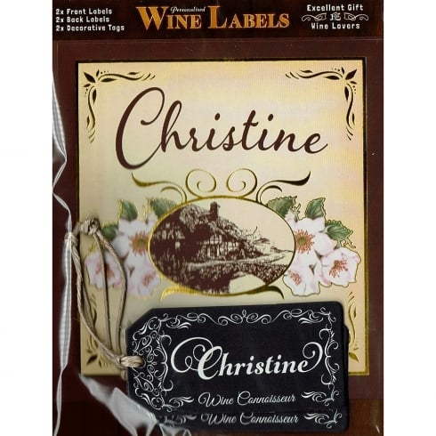 Mulberry Studios Personalised Wine Label Christine
