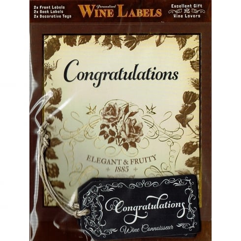 Mulberry Studios Personalised Wine Label - Congratulations