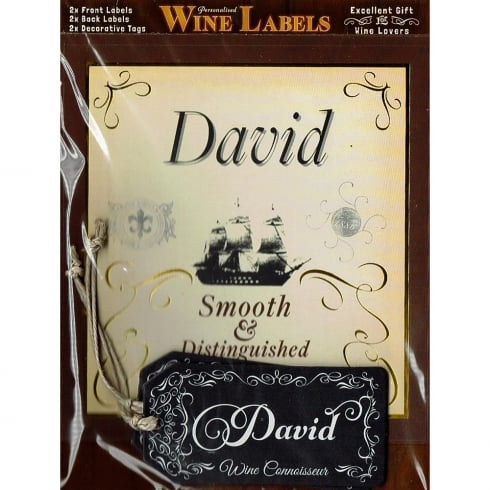 Mulberry Studios Personalised Wine Label David