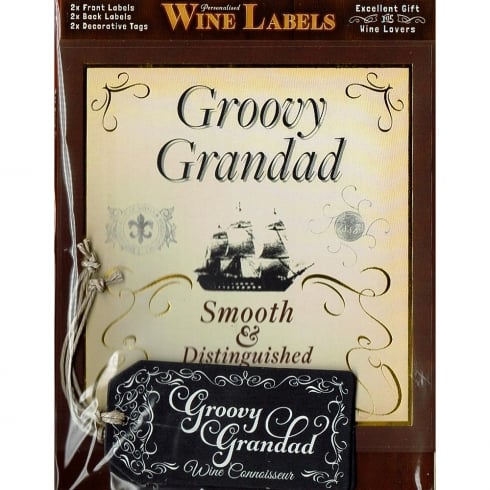 Mulberry Studios Personalised Wine Label Groovy Grandad