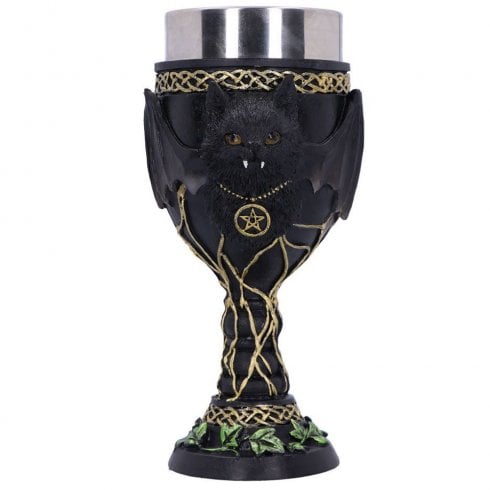 Nemesis Now Feline Fang Black Cat Goblet - 17.3cm